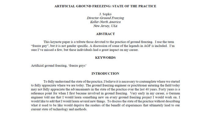 Artificial ground freezing paper